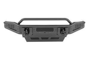 Ram 2500 Bumper - Front - Rough Country - Tubular with Stinger Bar, Integrated Skid Plate, 4.75-ton D-Ring Mounts, Light Bar Mount - Satin Black - '19-'26 Ram 2500 Bumper - Front - Rough Country - Tubular with Stinger Bar, Integrated Skid Plate, 4.75-ton D-Ring Mounts, Light Bar Mount - Satin Black - '19-'26